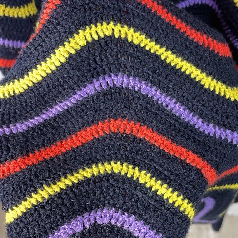 Milly cotton crocheted dress, black yellow, purple orange - Picture 5 of 12